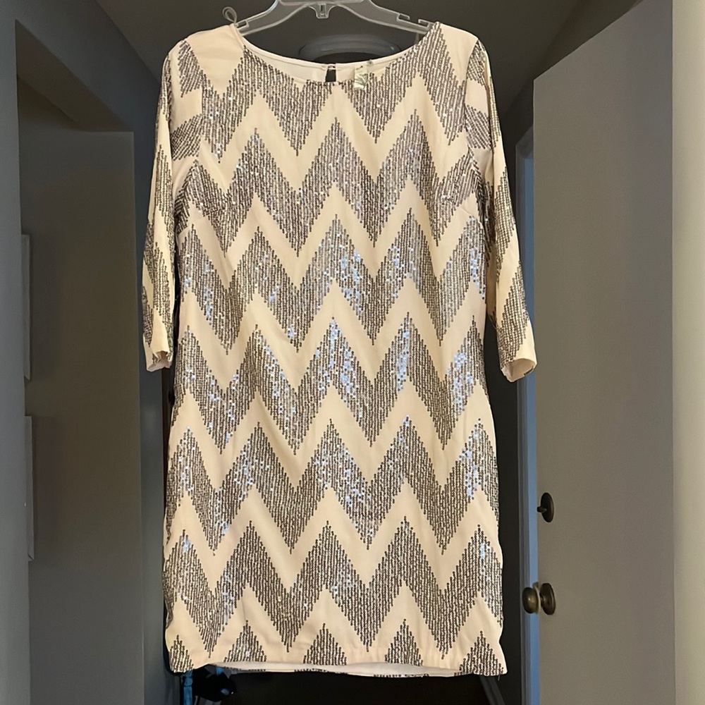 Sequin mini shift dress